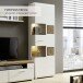 Vitrine >Kathlin< in Weiß matt aus Metall - 65x205x37cm (BxHxT)