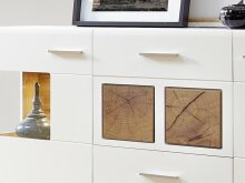 Sideboard >Kathlin< in Weiß/Matt aus Metall -...