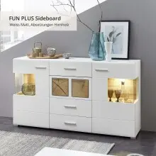 Sideboard >Kathlin< in Weiß/Matt aus Metall -...