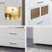 Sideboard >Kathlin< in Weiß/Matt aus Metall - 170x94x42cm (BxHxT)