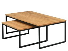 Couchtisch >Brodie I< in Wildeiche aus Metall -...