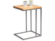 Beistelltisch >Rita I< in Wildeiche aus Metall - 38x62x43cm (BxHxT)