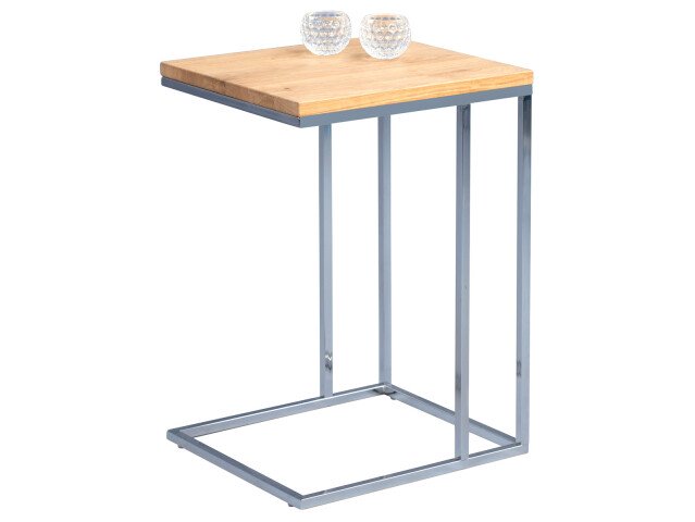 Beistelltisch in Wildeiche aus Metall - 38x62x43cm (BxHxT)