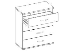 Kommode >Lissy< in Sonoma-Eiche aus Kunststoff - 60x70x30cm (BxHxT)