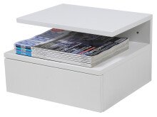 Nachttisch >Randers< in Weiß aus MDF - 35x22,5x32cm (BxHxT)
