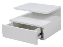 Nachttisch >Randers< in Weiß aus MDF - 35x22,5x32cm (BxHxT)