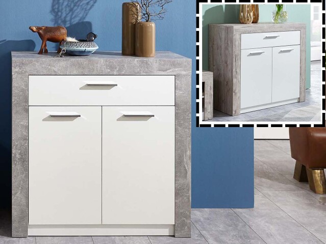 Schuhschrank >Peoria I< in Weiß aus Kunststoff - 90x90x39,9cm (BxHxT)