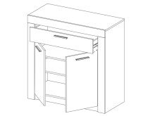 Schuhschrank >Peoria I< in Weiß aus Kunststoff - 90x90x39,9cm (BxHxT)