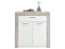 Schuhschrank >Peoria I< in Weiß aus Kunststoff - 90x90x39,9cm (BxHxT)