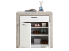 Schuhschrank >Peoria I< in Weiß aus Kunststoff - 90x90x39,9cm (BxHxT)