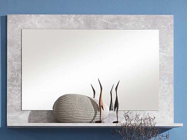 Wandspiegel >Peoria I< in Beton LA - 90,2x61,5x18,5cm (BxHxT)