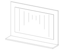 Wandspiegel >Peoria I< in Beton LA - 90,2x61,5x18,5cm (BxHxT)