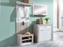 Garderoben-Set >Peoria I< in Weiß aus Kunststoff - 165x200,5x39,9cm (BxHxT)