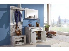 Garderoben-Set >Peoria I< in Weiß aus Kunststoff - 165x200,5x39,9cm (BxHxT)