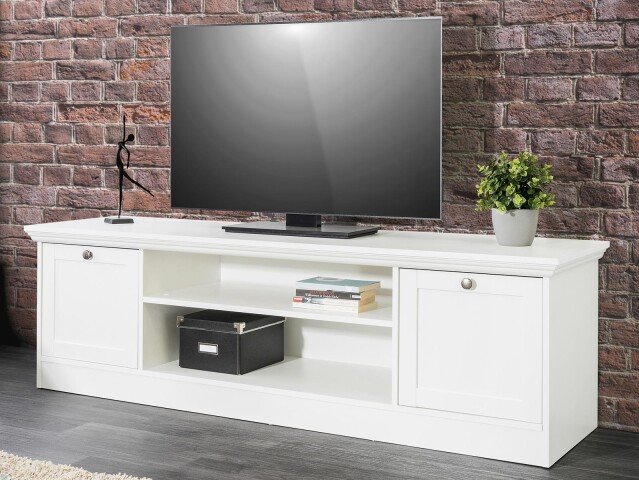 TV-Board >Landsted< in Weiß - 160x48x45cm (BxHxT)