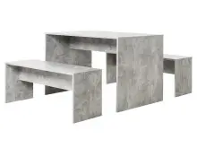 Essgruppe >Bellevue I< (3-teilig) 1x Esszimmertisch und 2x Esszimmerbänken