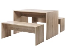 Essgruppe >Bellevue I< (3-teilig) in Sonoma-Eiche - 118x45x37cm (BxHxT)