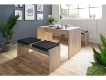 Essgruppe >Bellevue I< (3-teilig) in Sonoma-Eiche - 118x45x37cm (BxHxT)