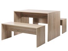 Essgruppe >Bellevue I< (3-teilig) in Sonoma-Eiche - 118x45x37cm (BxHxT)