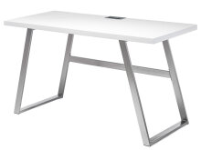 Schreibtisch >Dynah< in Weiß/Matt aus Metall - 140x75x60cm (BxHxT)