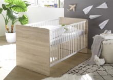 Babybett >Floris< in Sonoma-Eiche - 144x80x82cm...
