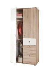 Kleiderschrank >Floris< in Sonoma-Eiche - 90x191x53cm (BxHxT)
