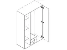 Kleiderschrank >Kitty I< in Weiß - 120x197x53cm (BxHxT)