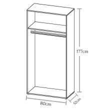 Kleiderschrank >Hamina< in Weiß - 80x177x52cm (BxHxT)