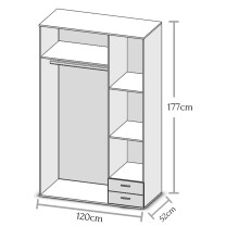 Kleiderschrank >Hamina< in  - 120x177x52cm (BxHxT)