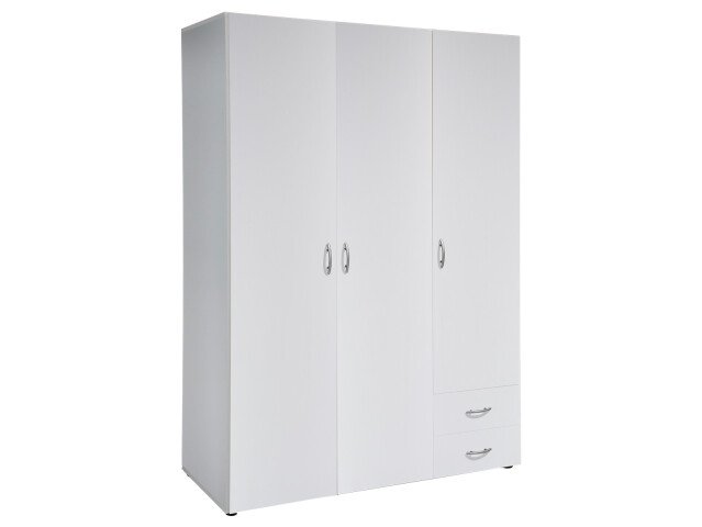 Kleiderschrank >Hamina< in Weiß - 120x177x52cm (BxHxT)