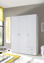 Kleiderschrank >Hamina< in Weiß - 120x177x52cm (BxHxT)