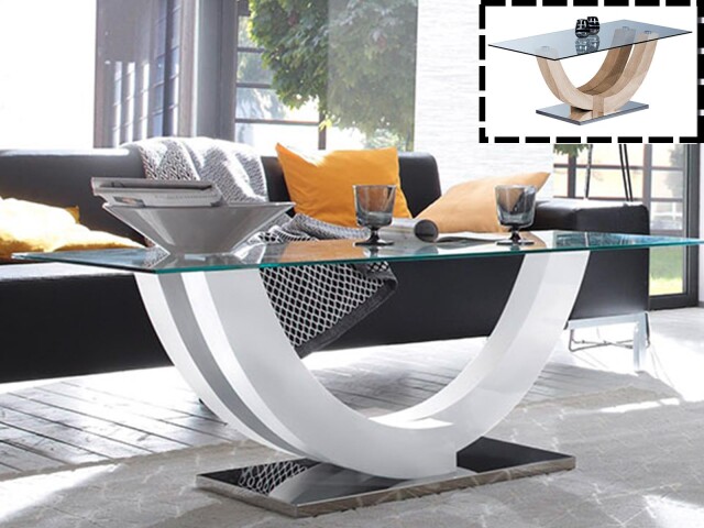 Couchtisch >Kermie I< in Weiß aus Metall - 120x48x60cm (BxHxT)