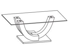 Couchtisch >Kermie I< in Weiß aus Metall - 120x48x60cm (BxHxT)