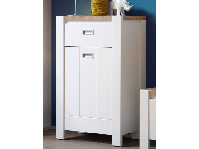 Schuhschrank >Mio< in Weiß aus MDF - 64x104x41cm (BxHxT)