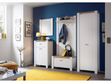 Schuhschrank >Mio< in Weiß aus MDF - 64x104x41cm (BxHxT)