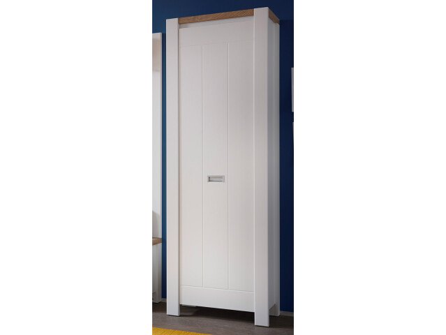 Garderobenschrank >Mio< in Weiß aus MDF - 64x196x41cm (BxHxT)