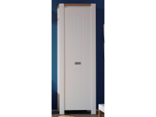 Garderobenschrank >Mio< in Weiß aus MDF - 64x196x41cm (BxHxT)
