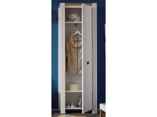Garderobenschrank >Mio< in Weiß aus MDF - 64x196x41cm (BxHxT)
