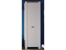 Garderobenschrank >Mio< in Weiß aus MDF - 64x196x41cm (BxHxT)