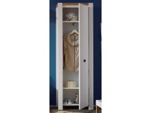 Garderobenschrank >Mio< in Weiß aus MDF - 64x196x41cm (BxHxT)