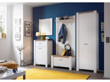 Garderobenschrank >Mio< in Weiß aus MDF - 64x196x41cm (BxHxT)