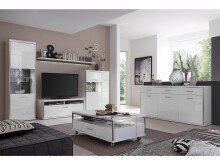 Sideboard >Trento< in Weiß-Hochglanz tiefzieh Nachbildung - 184x89x45 (BxHxT)