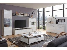 Sideboard >Trento< in Weiß-Hochglanz tiefzieh Nachbildung - 184x89x45 (BxHxT)