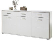 Sideboard >Trento< in Weiß-Hochglanz tiefzieh Nachbildung - 184x89x45 (BxHxT)