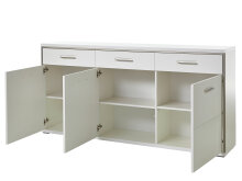 Sideboard >Trento< in Weiß-Hochglanz tiefzieh Nachbildung - 184x89x45 (BxHxT)
