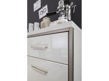 Highboard >Trento I< in Weiß/Hochglanz aus Metall - 154x121x45cm (BxHxT)