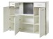 Highboard >Trento I< in Weiß/Hochglanz aus Metall - 154x121x45cm (BxHxT)