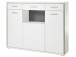 Highboard >Trento I< in Weiß/Hochglanz aus Metall - 154x121x45cm (BxHxT)
