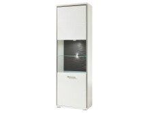 Vitrine >Trento I< in Weiß/Hochglanz aus Metall - 64x201x38cm (BxHxT)