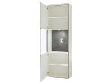 Vitrine >Trento I< in Weiß/Hochglanz aus Metall - 64x201x38cm (BxHxT)